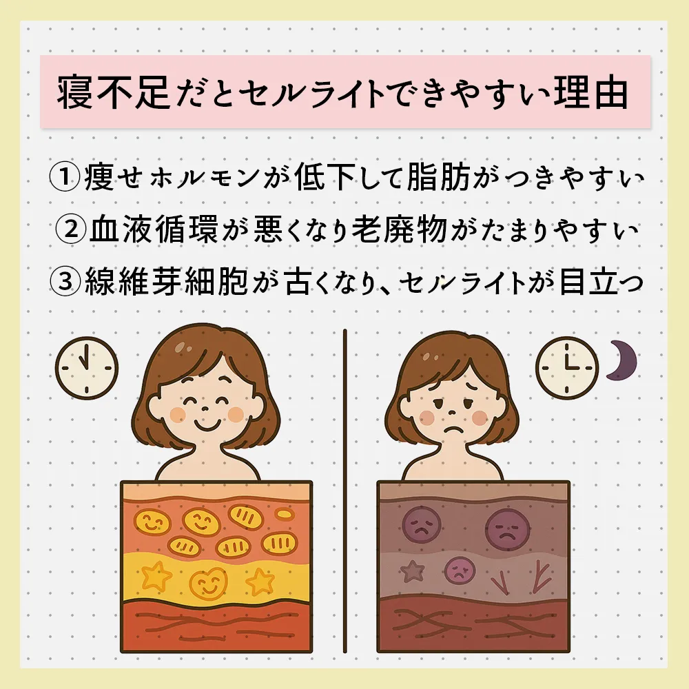 睡眠時間が短い人がセルライトができやすい理由と対策