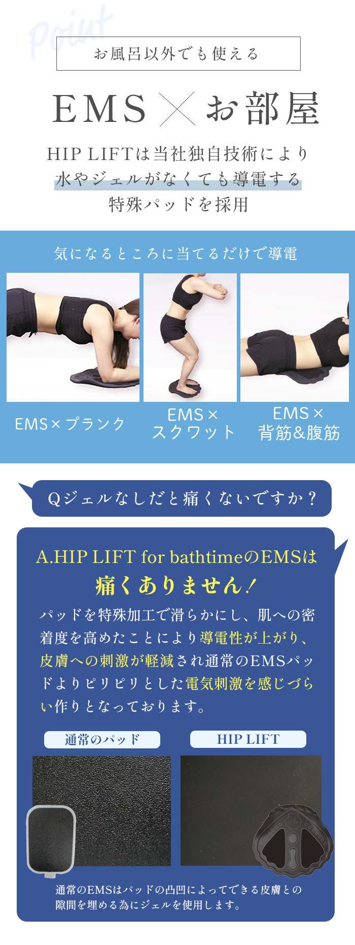 水陸両用EMS HIP LIFT for bath time EMS ヒップ